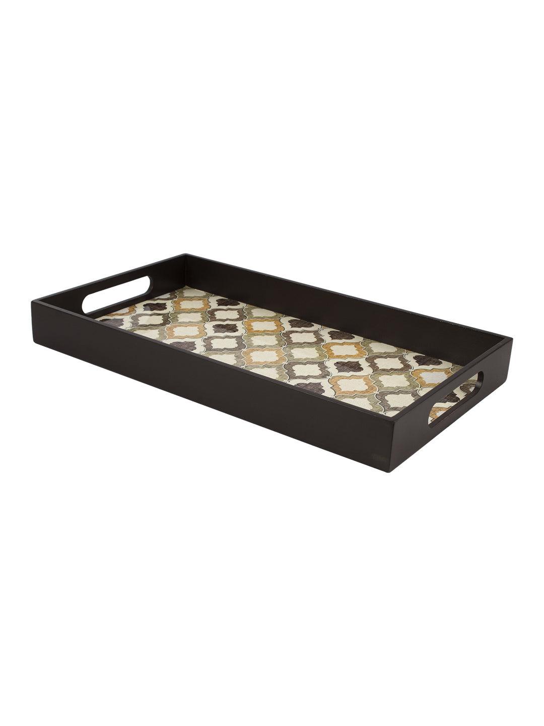 VON CASA Brown Rectangular Tray with handle - Von Casa - VON CASA