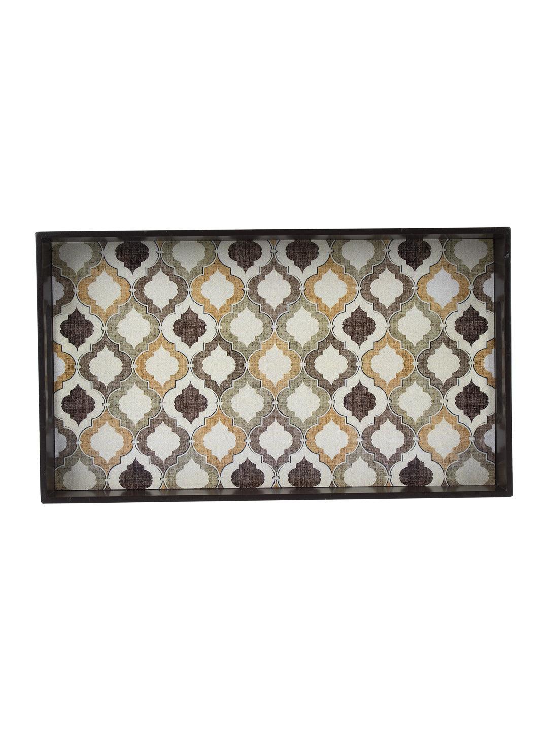 VON CASA Brown Rectangular Tray with handle - Von Casa - VON CASA