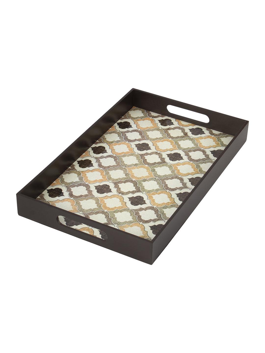 VON CASA Brown Rectangular Tray with Handle - Von Casa - VON CASA