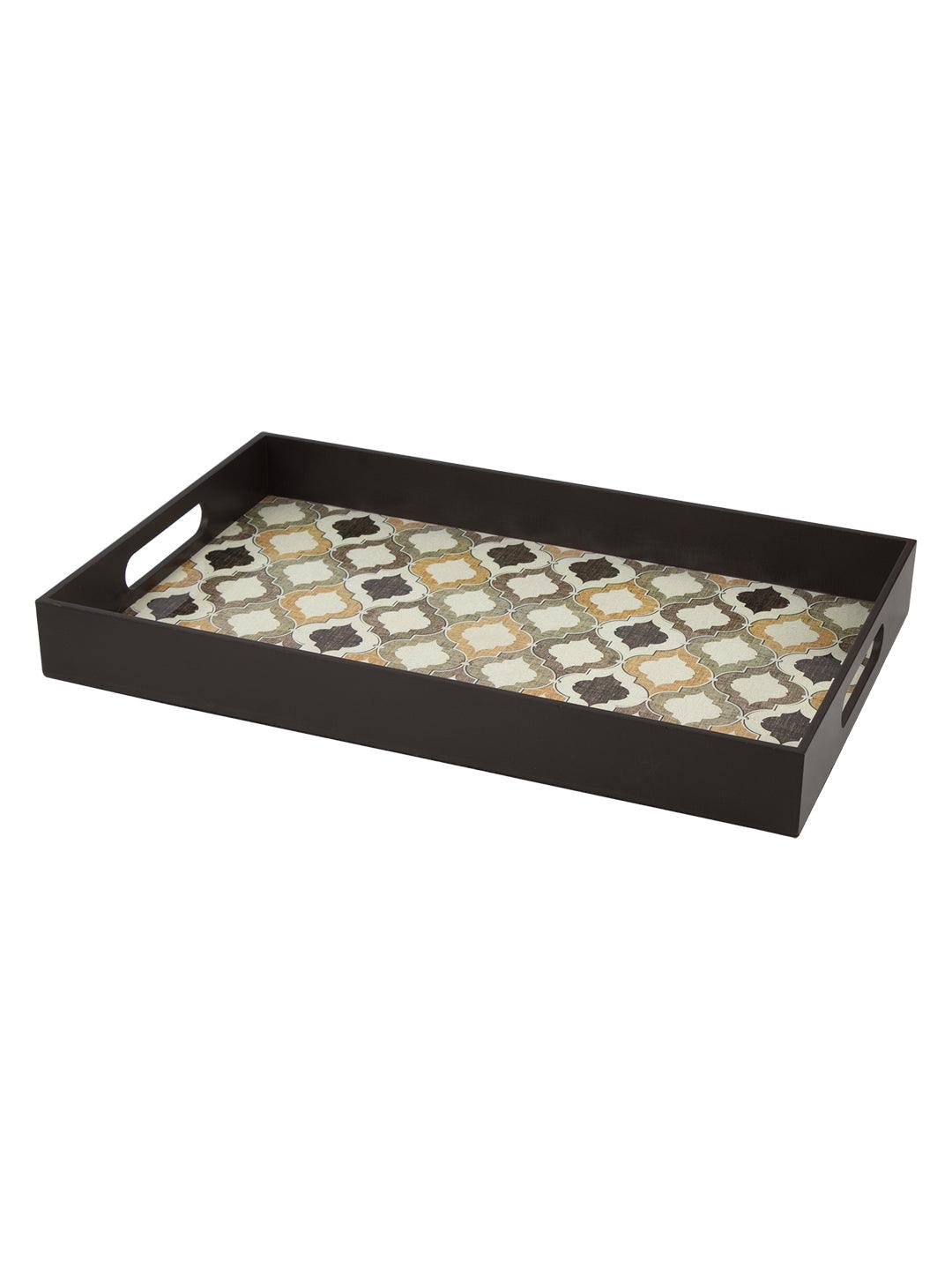 VON CASA Brown Rectangular Tray with Handle - Von Casa - VON CASA