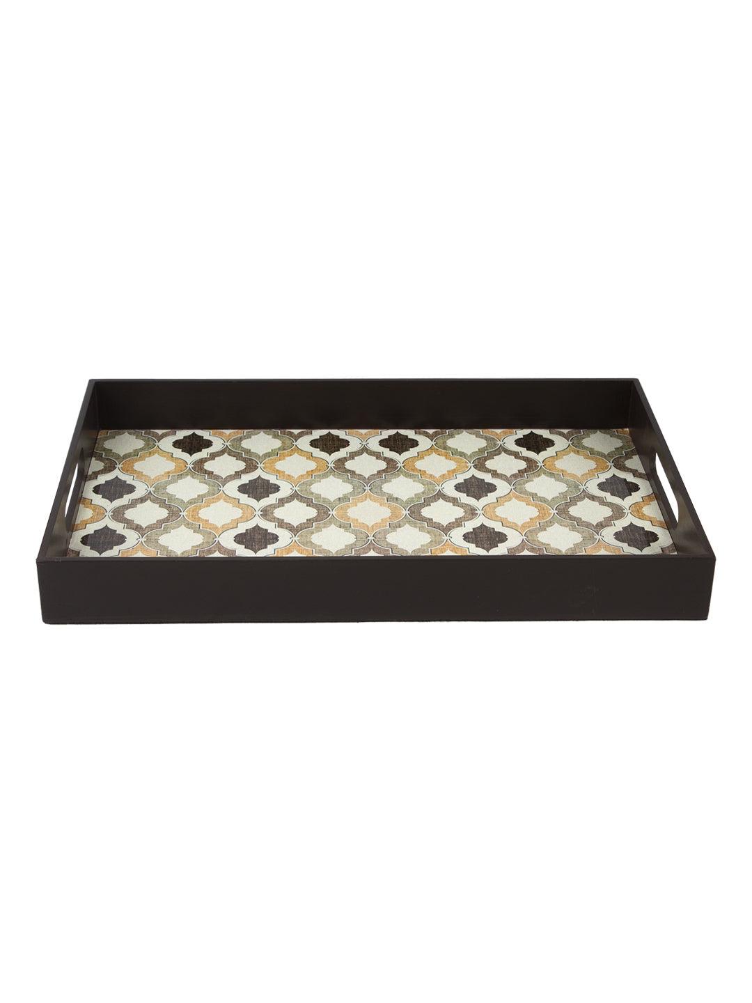 VON CASA Brown Rectangular Tray with Handle - Von Casa - VON CASA
