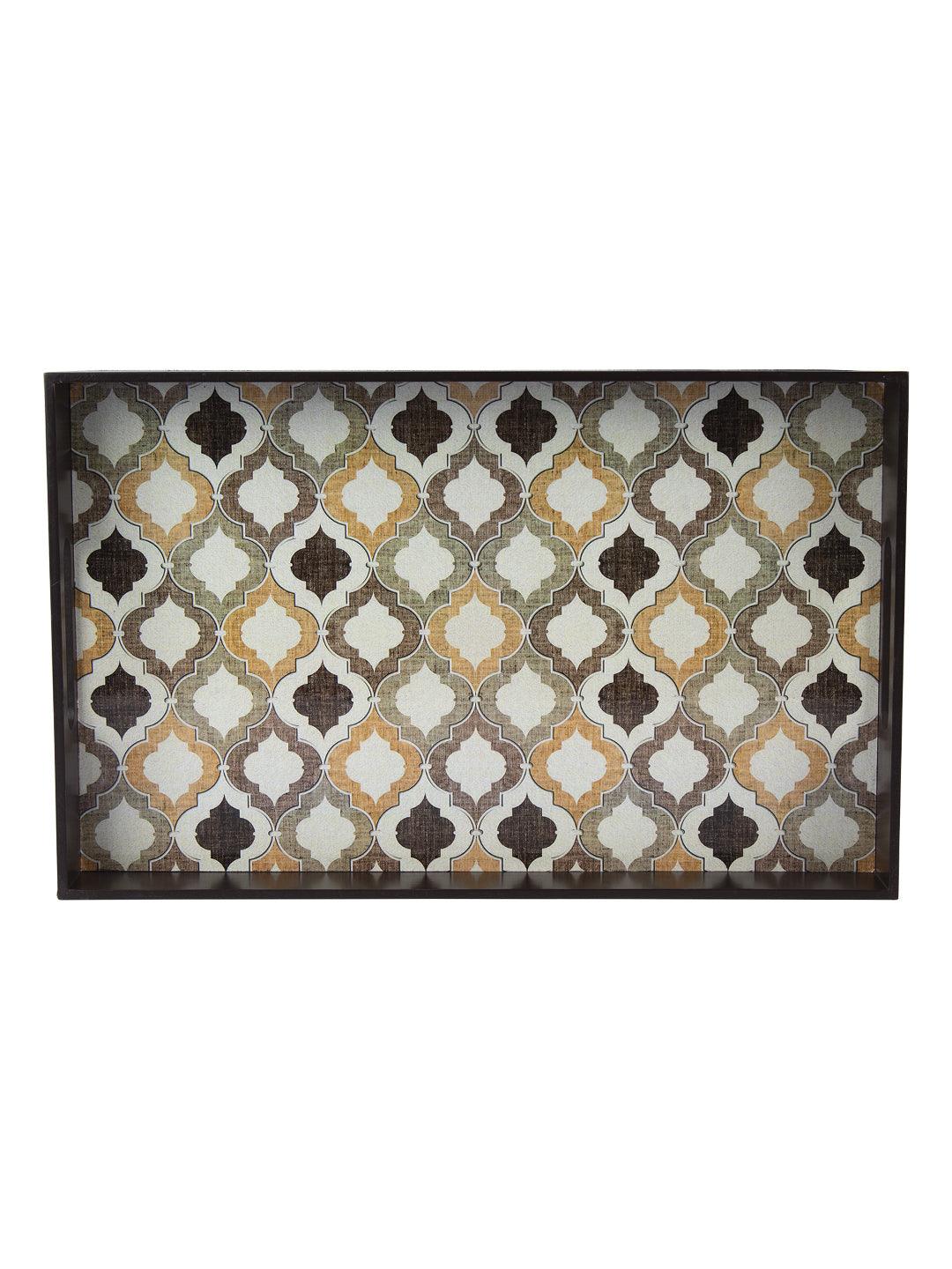 VON CASA Brown Rectangular Tray with Handle - Von Casa - VON CASA