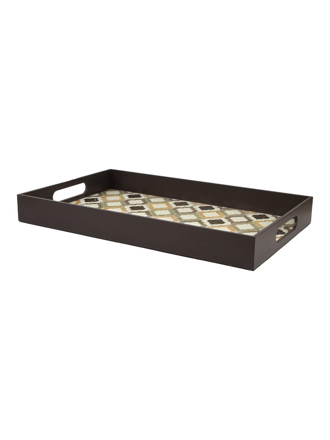 VON CASA Brown Rectangular Tray with Handle - Von Casa - VON CASA