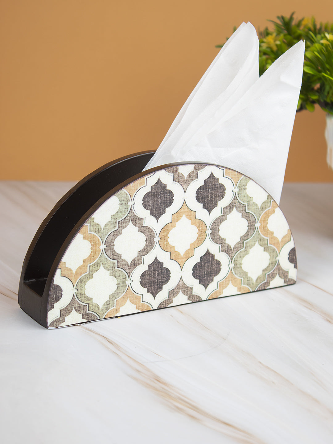 Mdf Brown Rectangular Napkin Holder