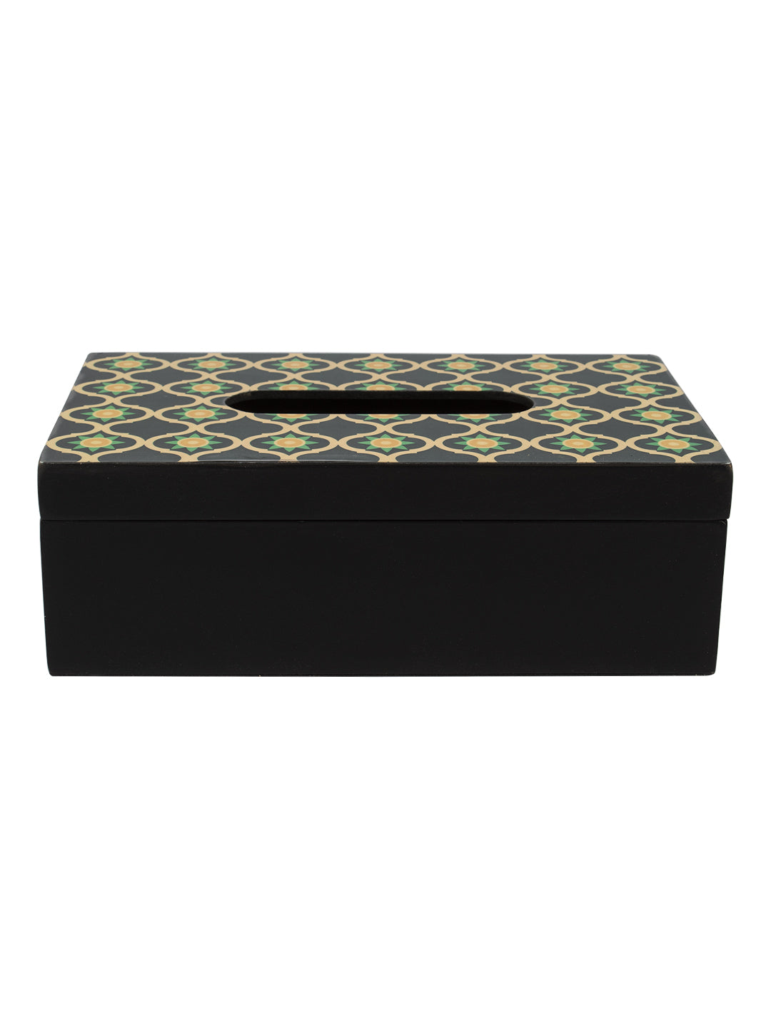 Mdf Green & Black Rectangular Tissue Box