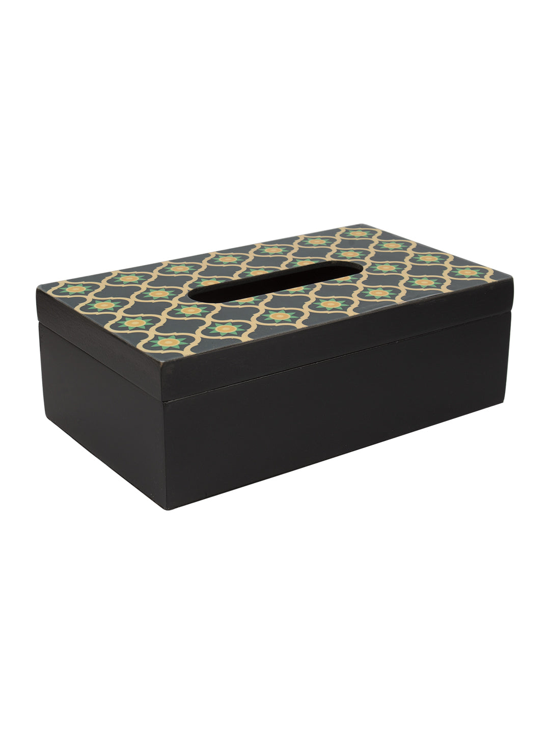 Mdf Green & Black Rectangular Tissue Box