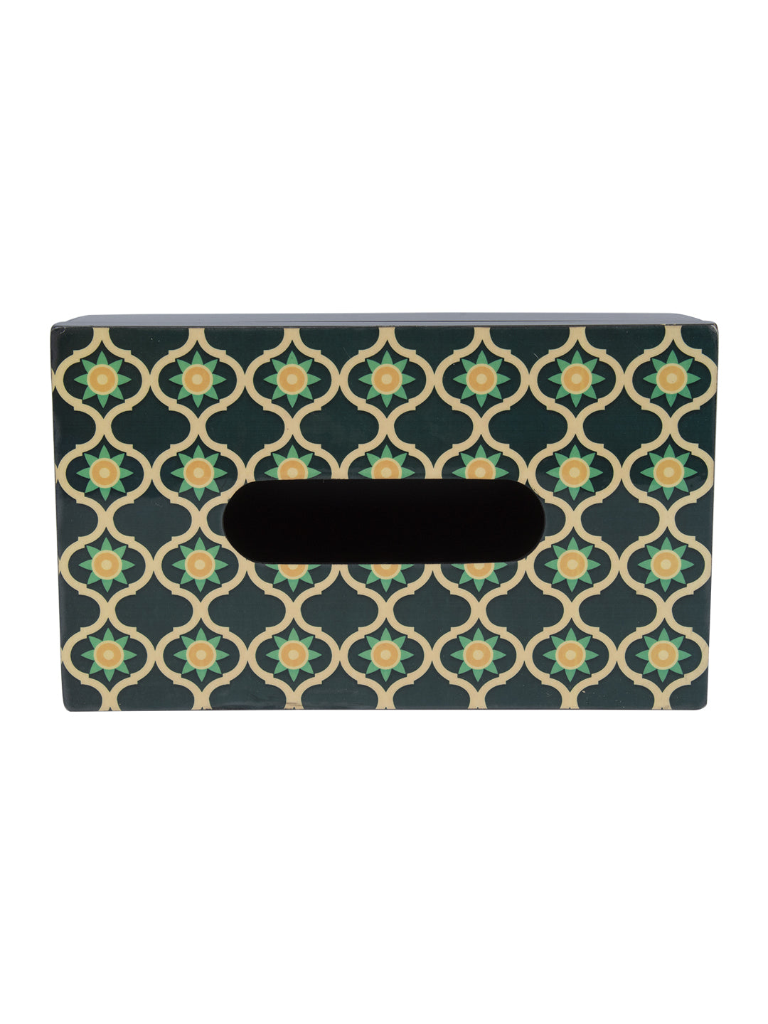 Mdf Green & Black Rectangular Tissue Box
