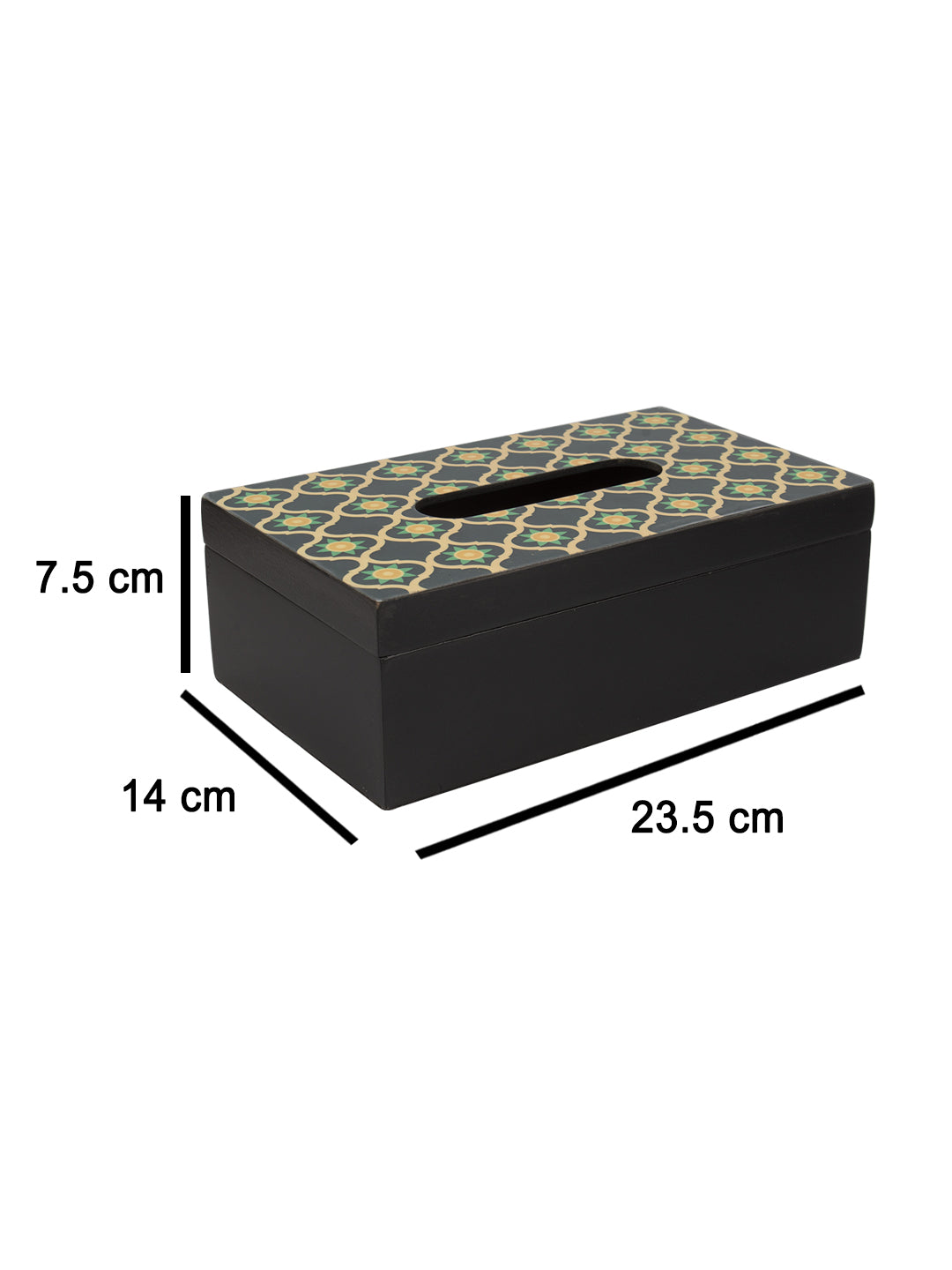 Mdf Green & Black Rectangular Tissue Box