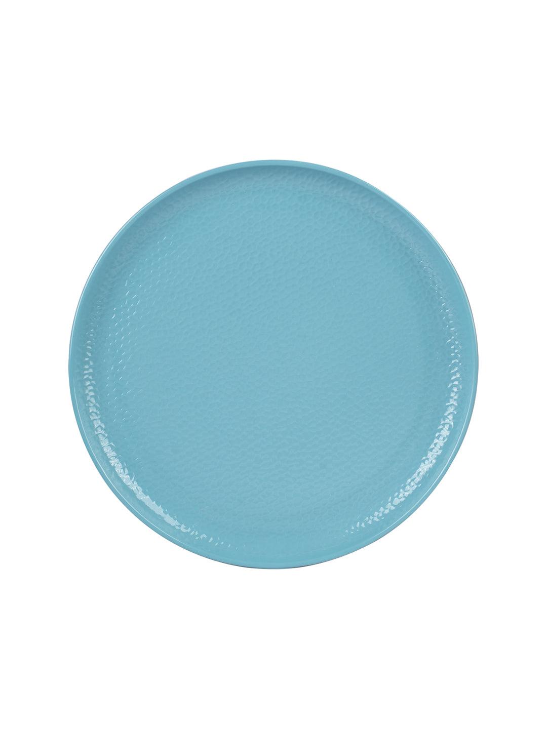 VON CASA Melamine Round Full Plate - Set of 6, Turquoise