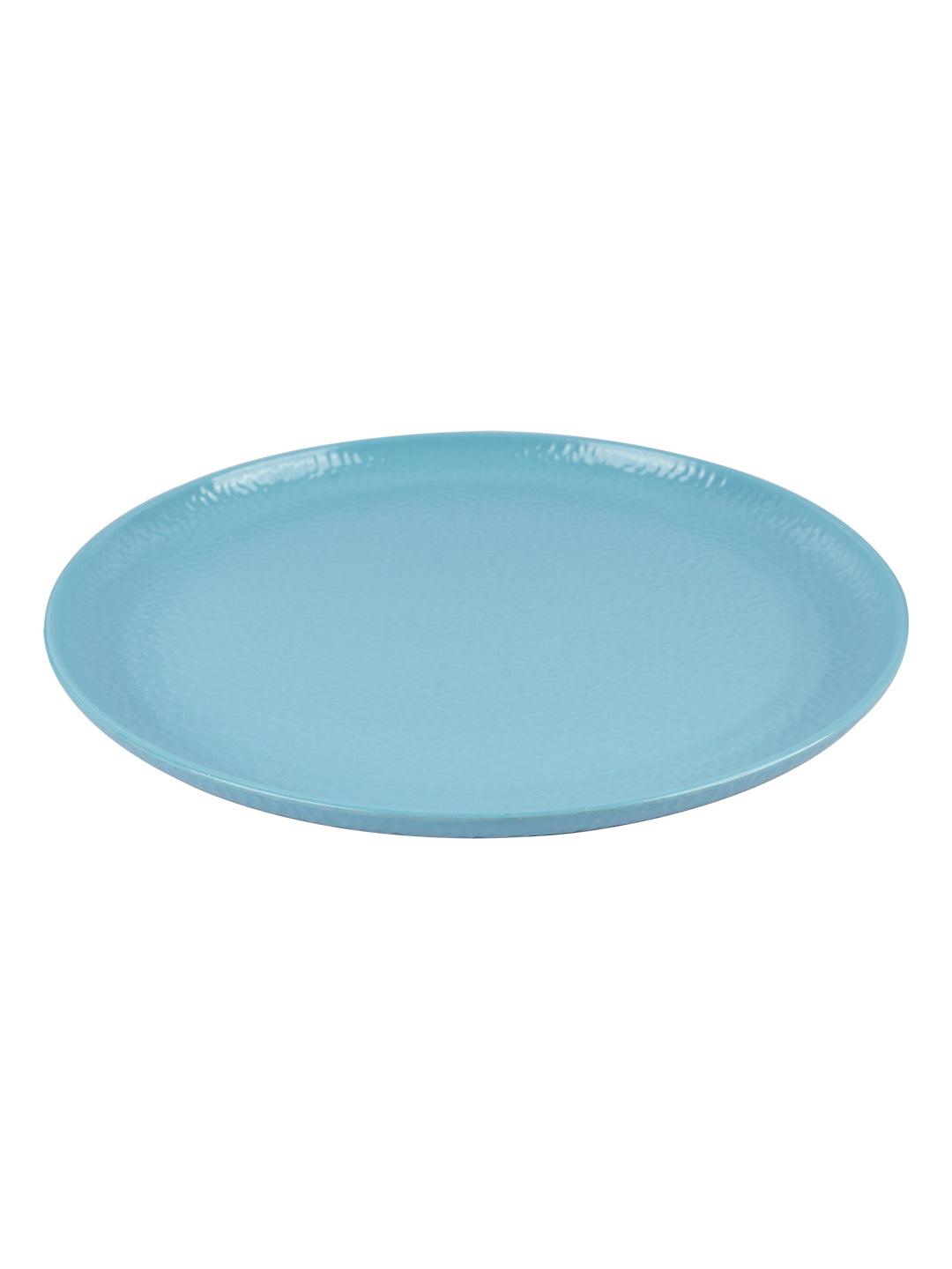 VON CASA Melamine Round Full Plate - Set of 6, Turquoise