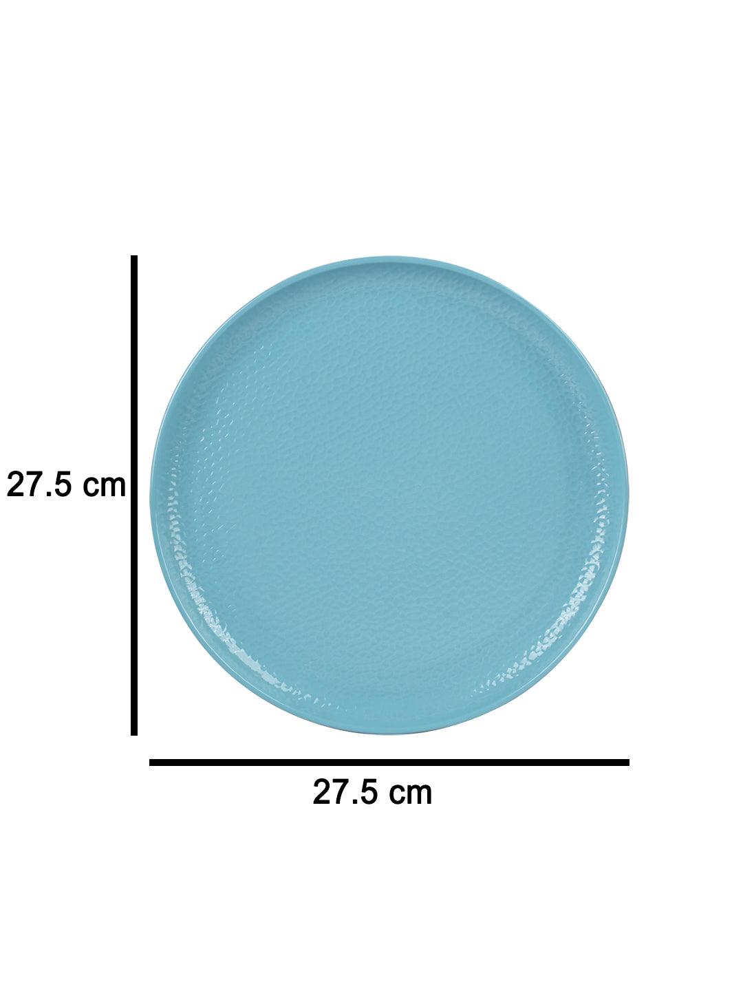 VON CASA Melamine Round Full Plate - Set of 6, Turquoise