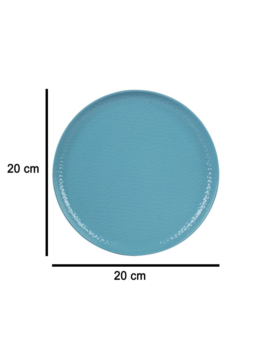 VON CASA Melamine Round Quarter Plate - Set of 6, Turquoise