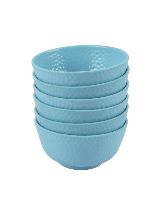 VON CASA Melamine Round Soup Bowl - Set of 6, Turquoise