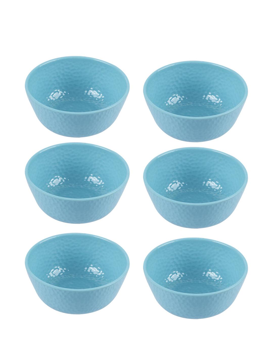 VON CASA Melamine Round Soup Bowl - Set of 6, Turquoise