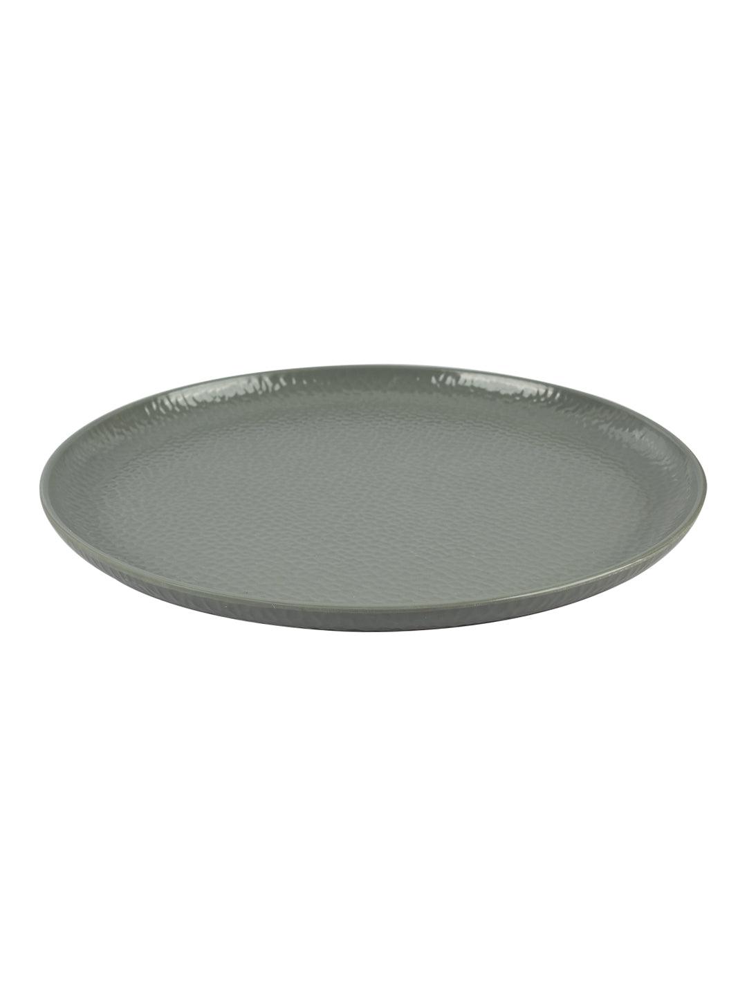 VON CASA Melamine Round Full Plate - Set of 6, Grey