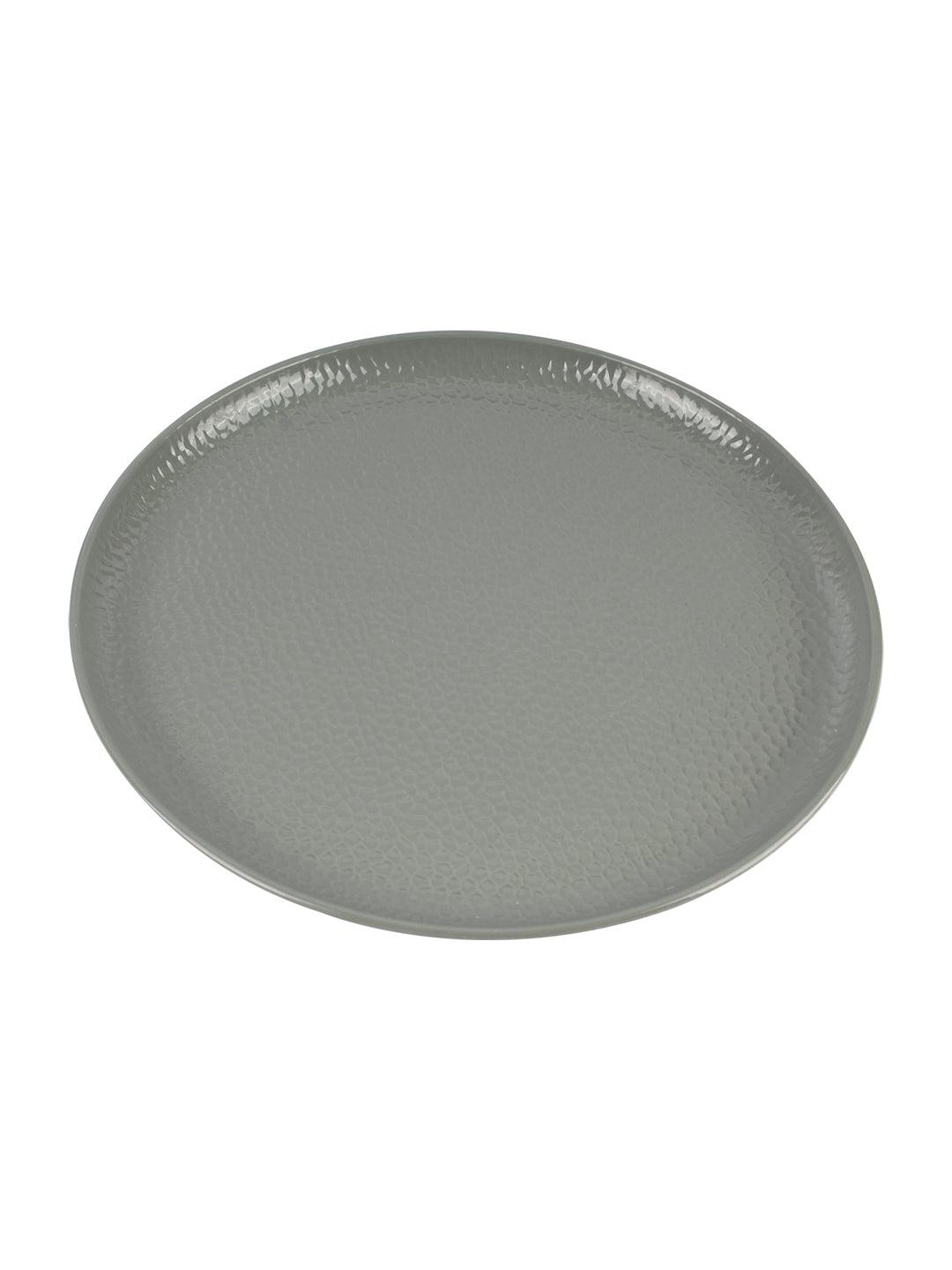 VON CASA Melamine Round Full Plate - Set of 6, Grey