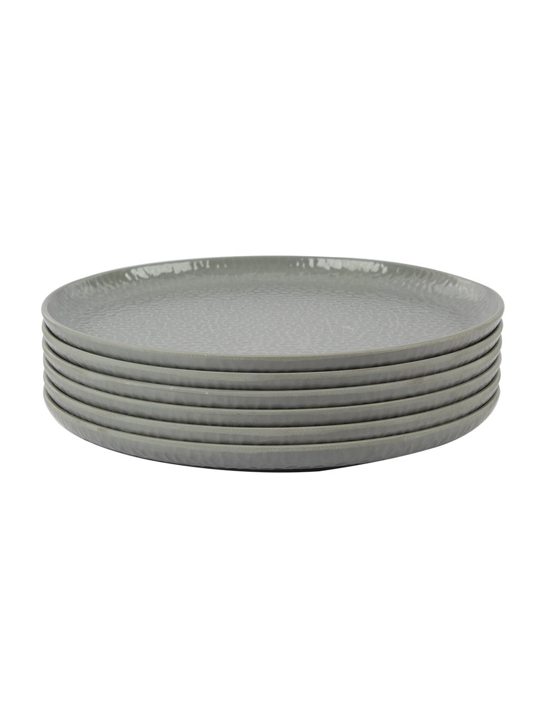 VON CASA Melamine Round Quarter Plate - Set of 6, Grey