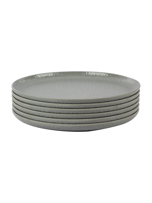 VON CASA Melamine Round Quarter Plate - Set of 6, Grey