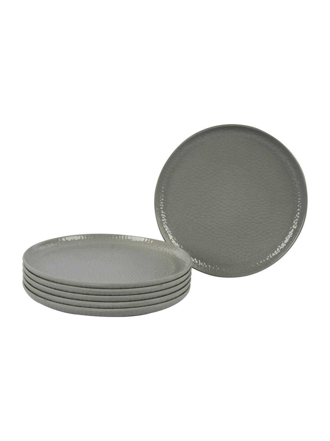 VON CASA Melamine Round Quarter Plate - Set of 6, Grey