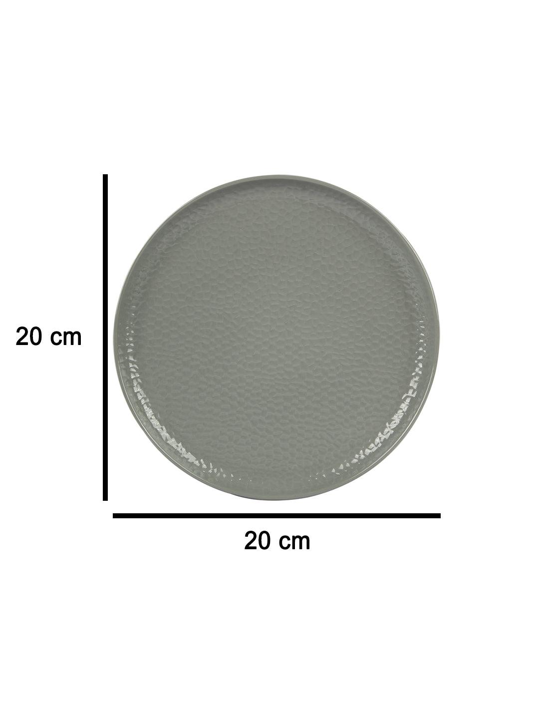 VON CASA Melamine Round Quarter Plate - Set of 6, Grey