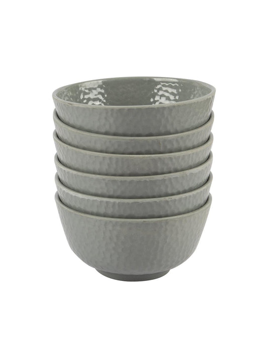 VON CASA Melamine Round Soup Bowl - Set of 6, Grey