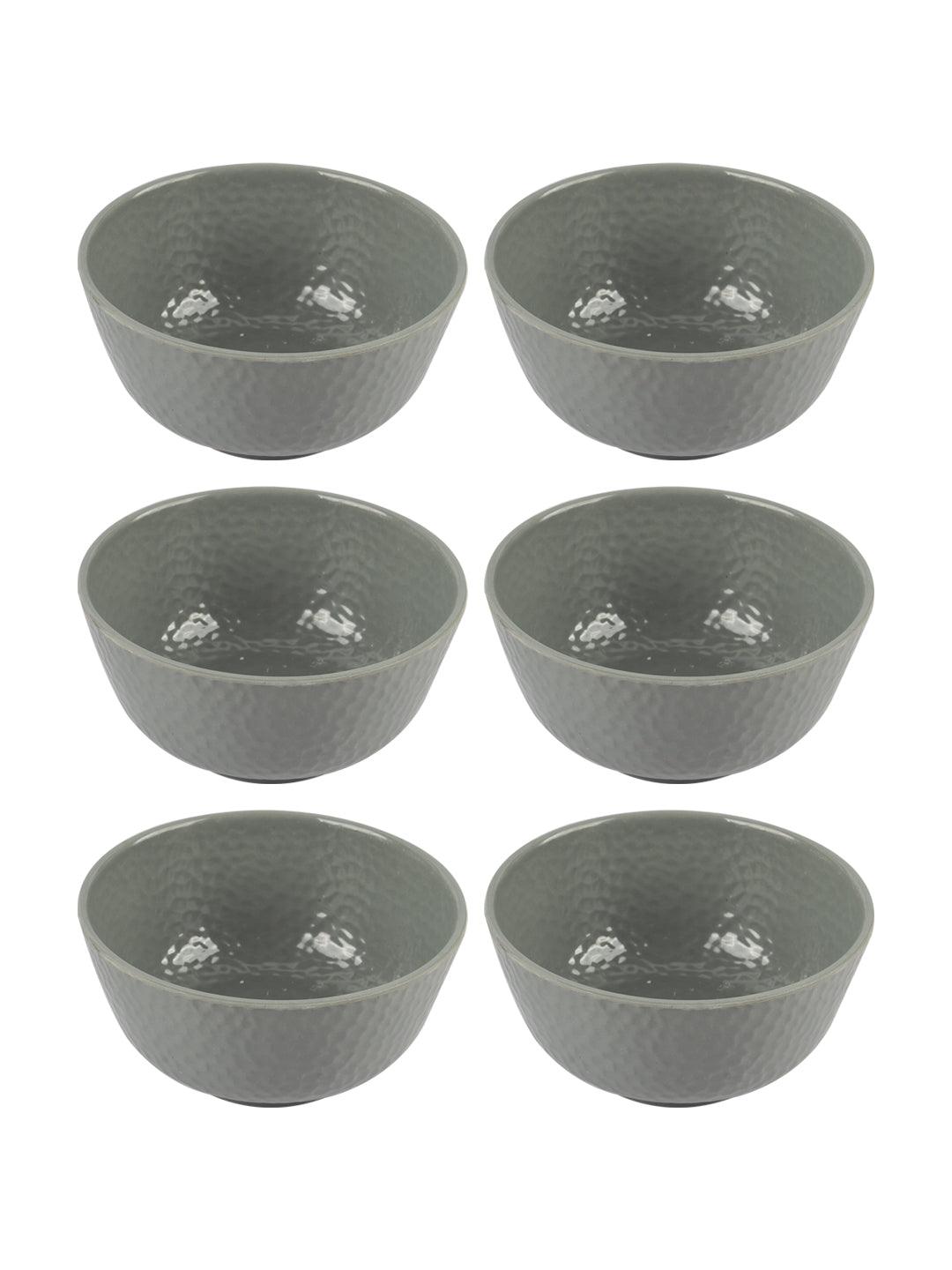 VON CASA Melamine Round Soup Bowl - Set of 6, Grey