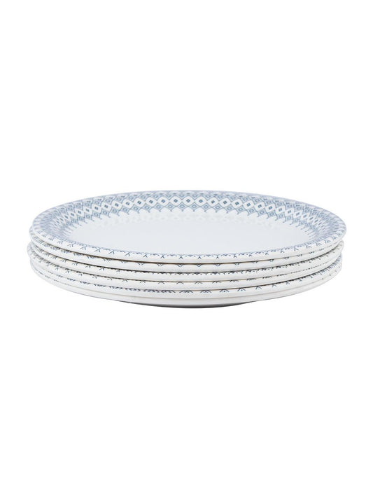 VON CASA Melamine White Round Quarter Plate - Set of 6, White