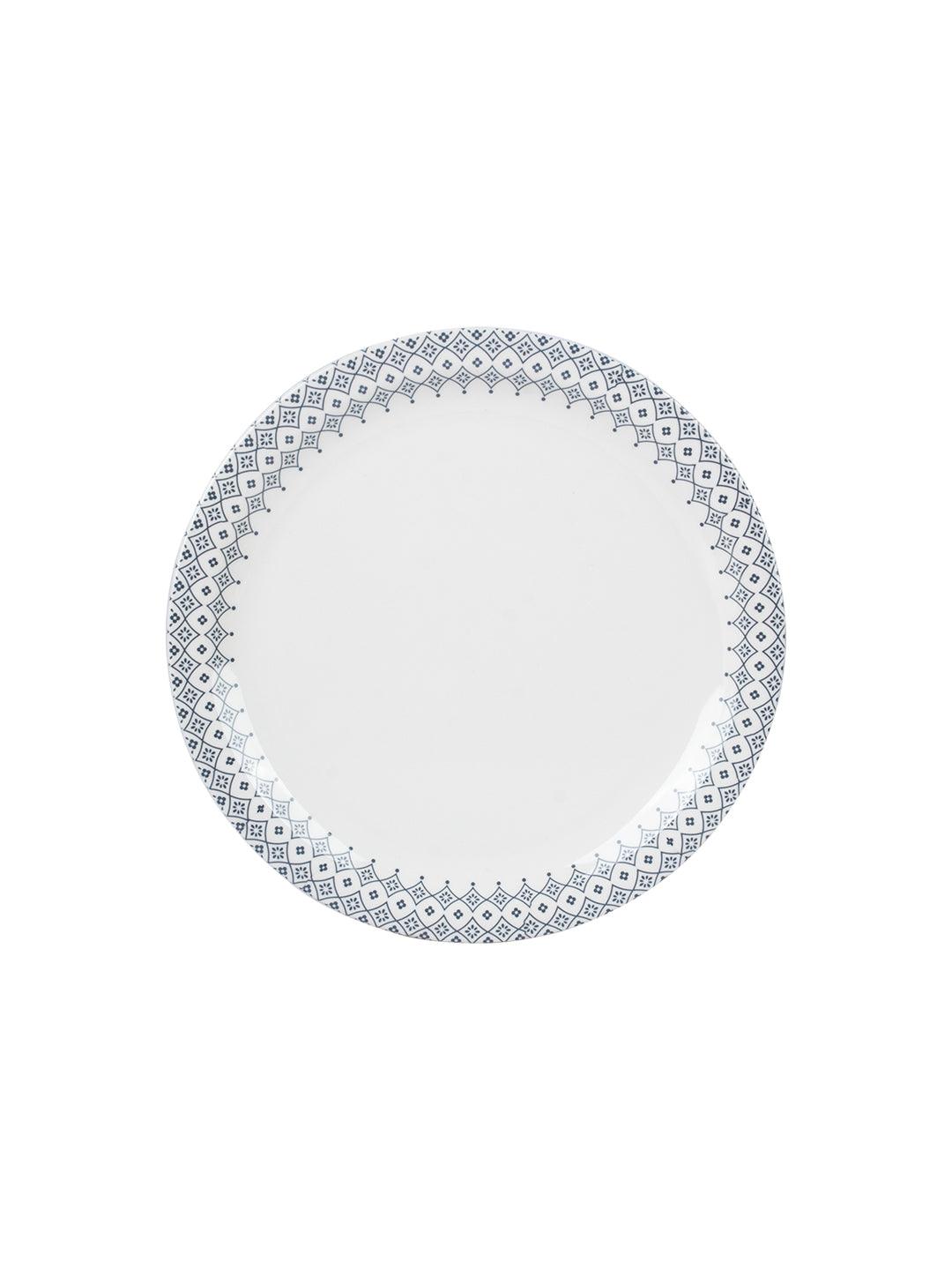 VON CASA Melamine White Round Quarter Plate - Set of 6, White