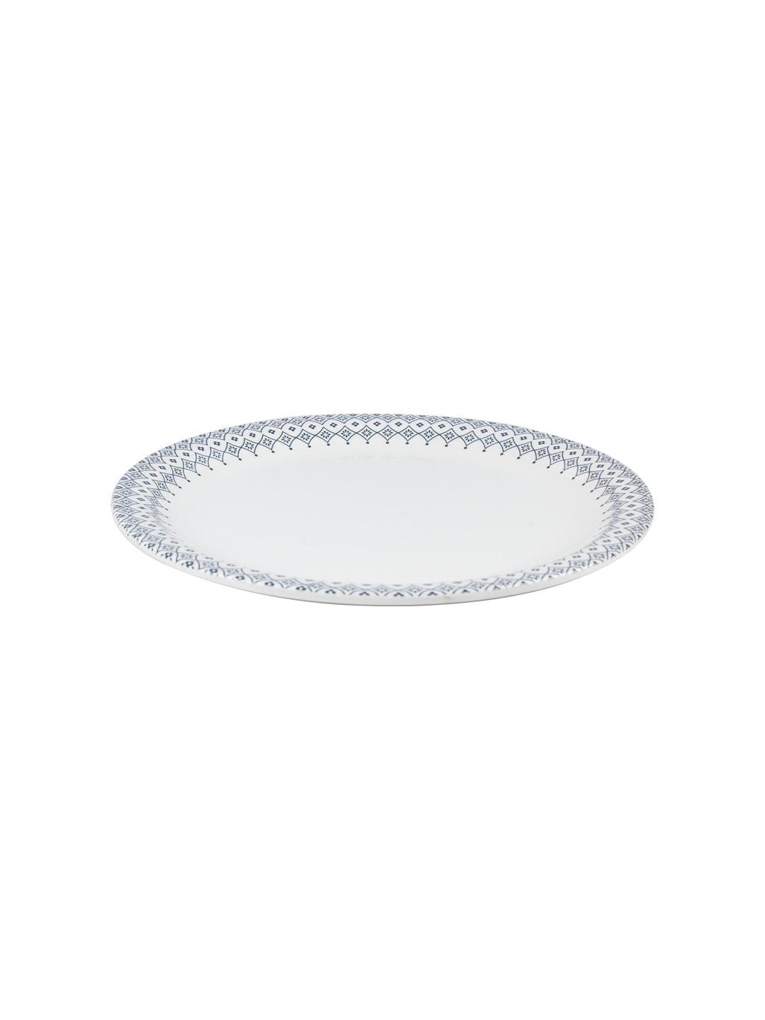 VON CASA Melamine White Round Quarter Plate - Set of 6, White