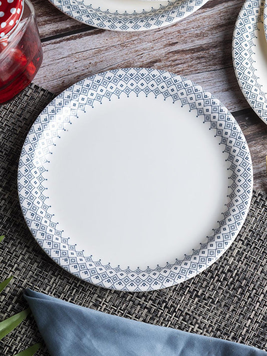 VON CASA Melamine White Round Quarter Plate - Set of 6, White