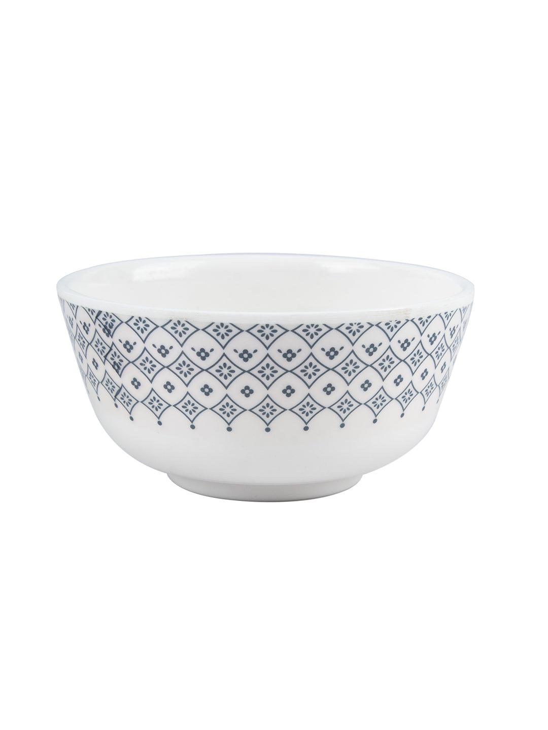 VON CASA Melamine Round Soup Bowl - Set of 6, White