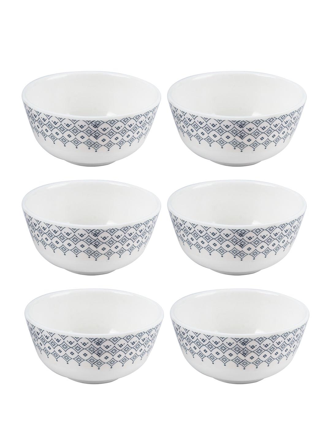 VON CASA Melamine Round Soup Bowl - Set of 6, White