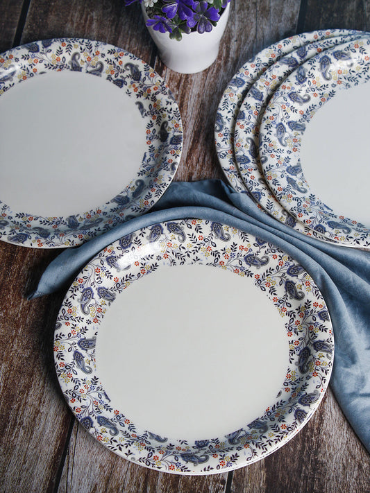 VON CASA Melamine White Quarter Plate - Set of 6,- White