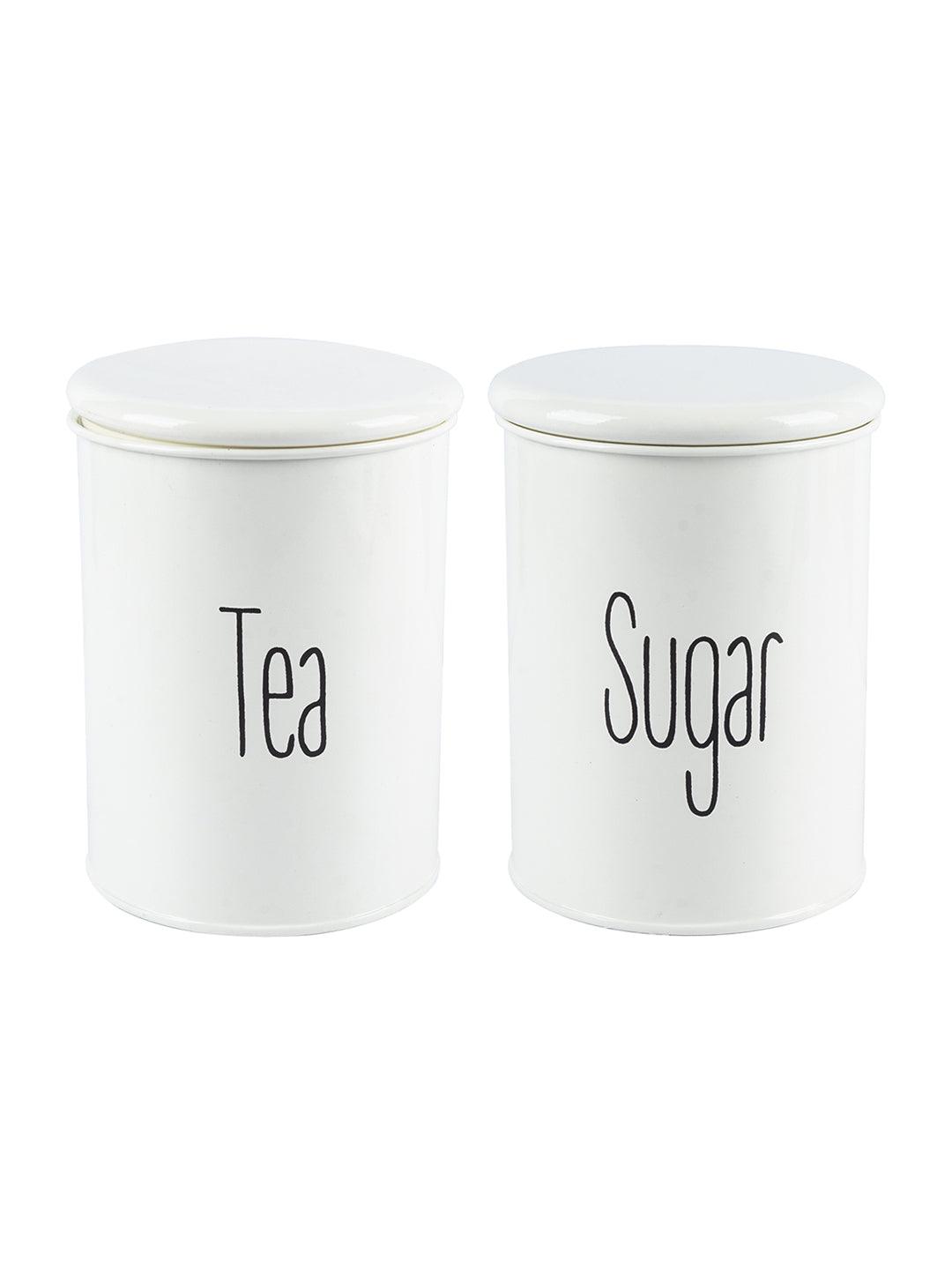 VON CASA Tea & Sugar Jar Set Of 2 (Each 900 Ml) | Airtight Jars | Metal Storage Container