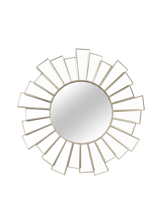 Plastic Golden Round Wall Mirror