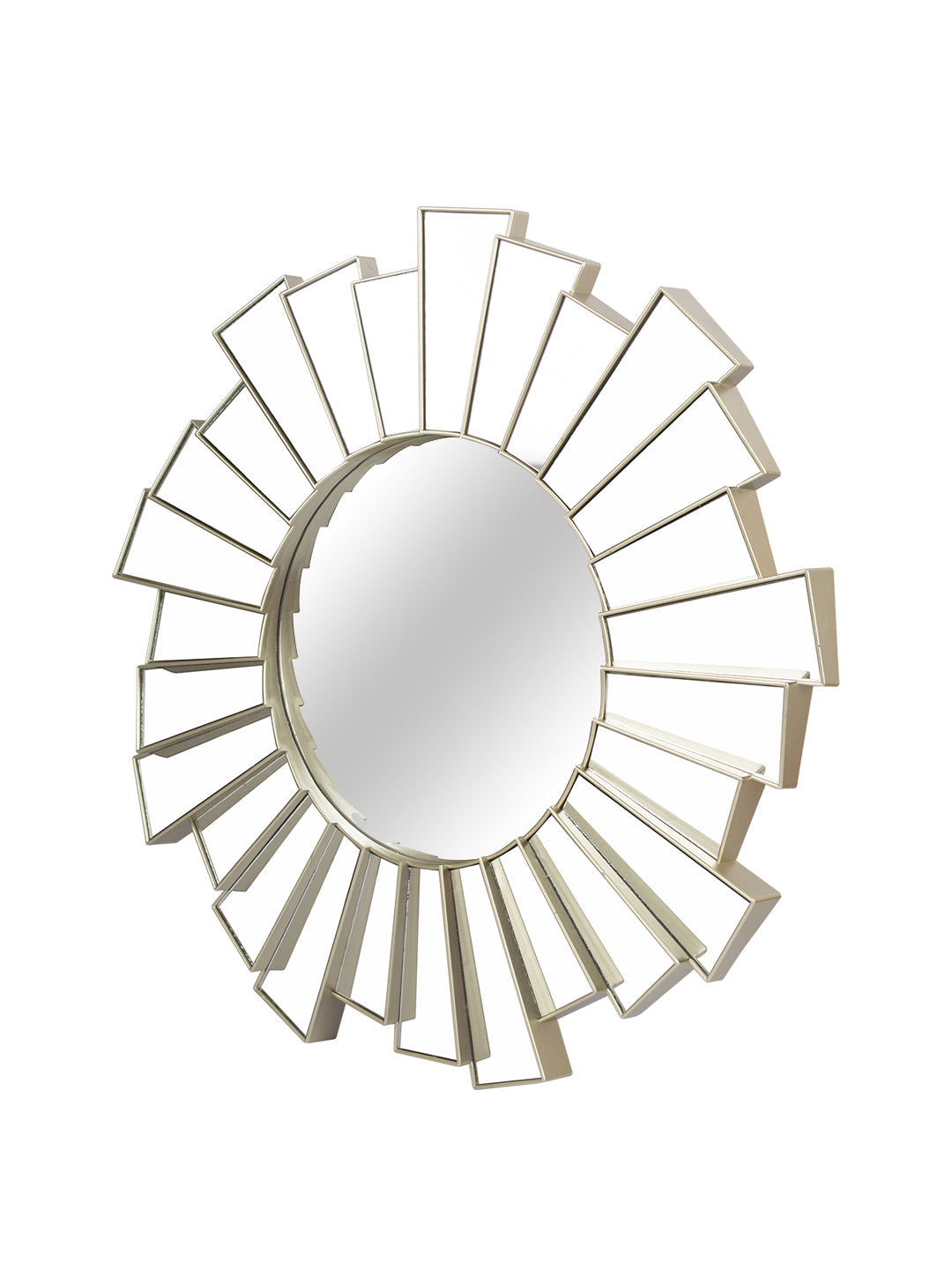 Plastic Golden Round Wall Mirror