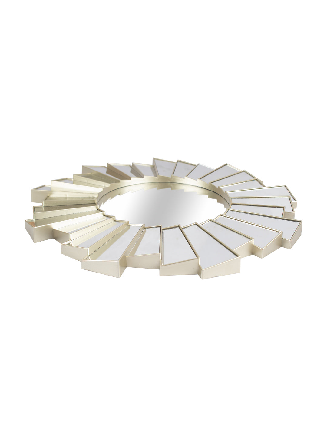 Plastic Golden Round Wall Mirror