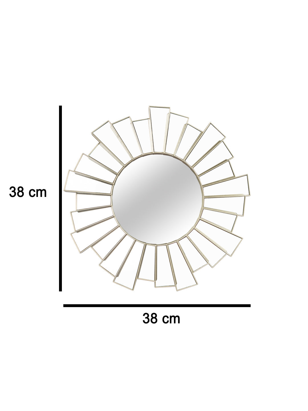 Plastic Golden Round Wall Mirror