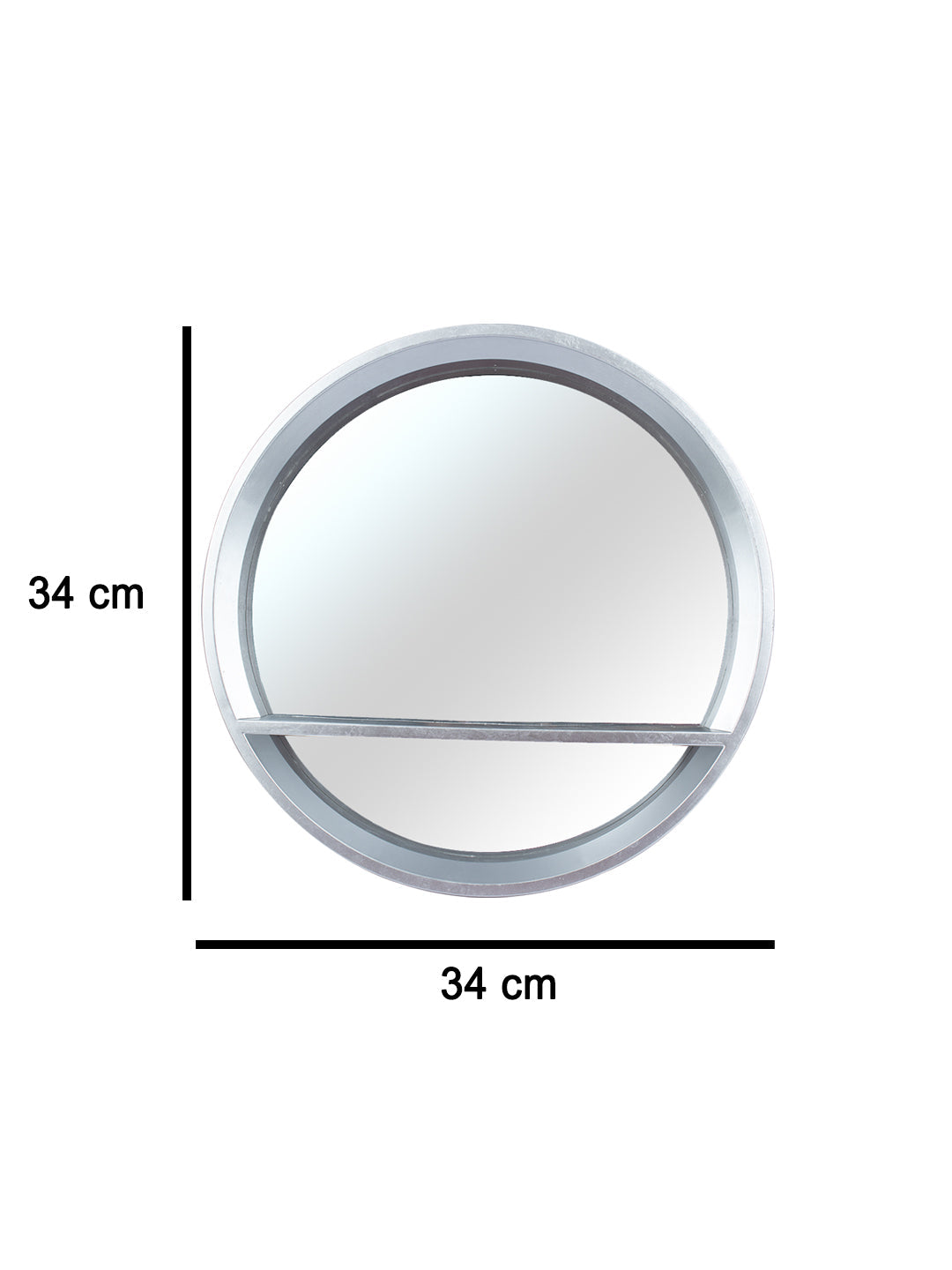 Plastic Grey Round Wall Mirror