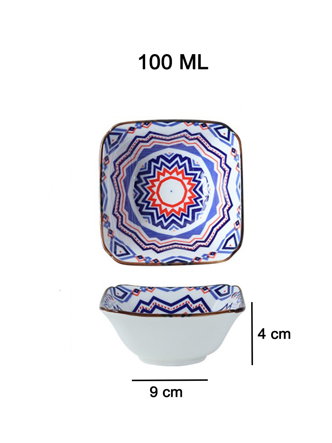 VON CASA 120 Ml Ceramic Serving Bowls - Blue, Set Of 2