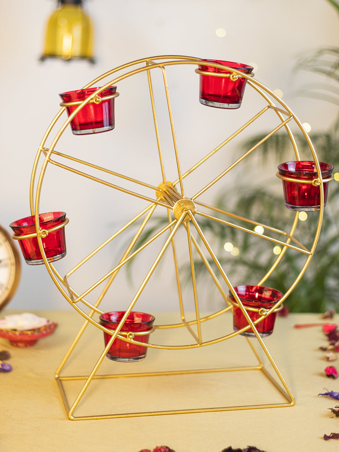 VON CASA Diwali Decoration Item WHEEL T- LITE HOLDER