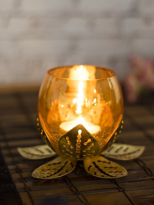 VON CASA Diwali Decoration Item LOTUS T -LITE HOLDER