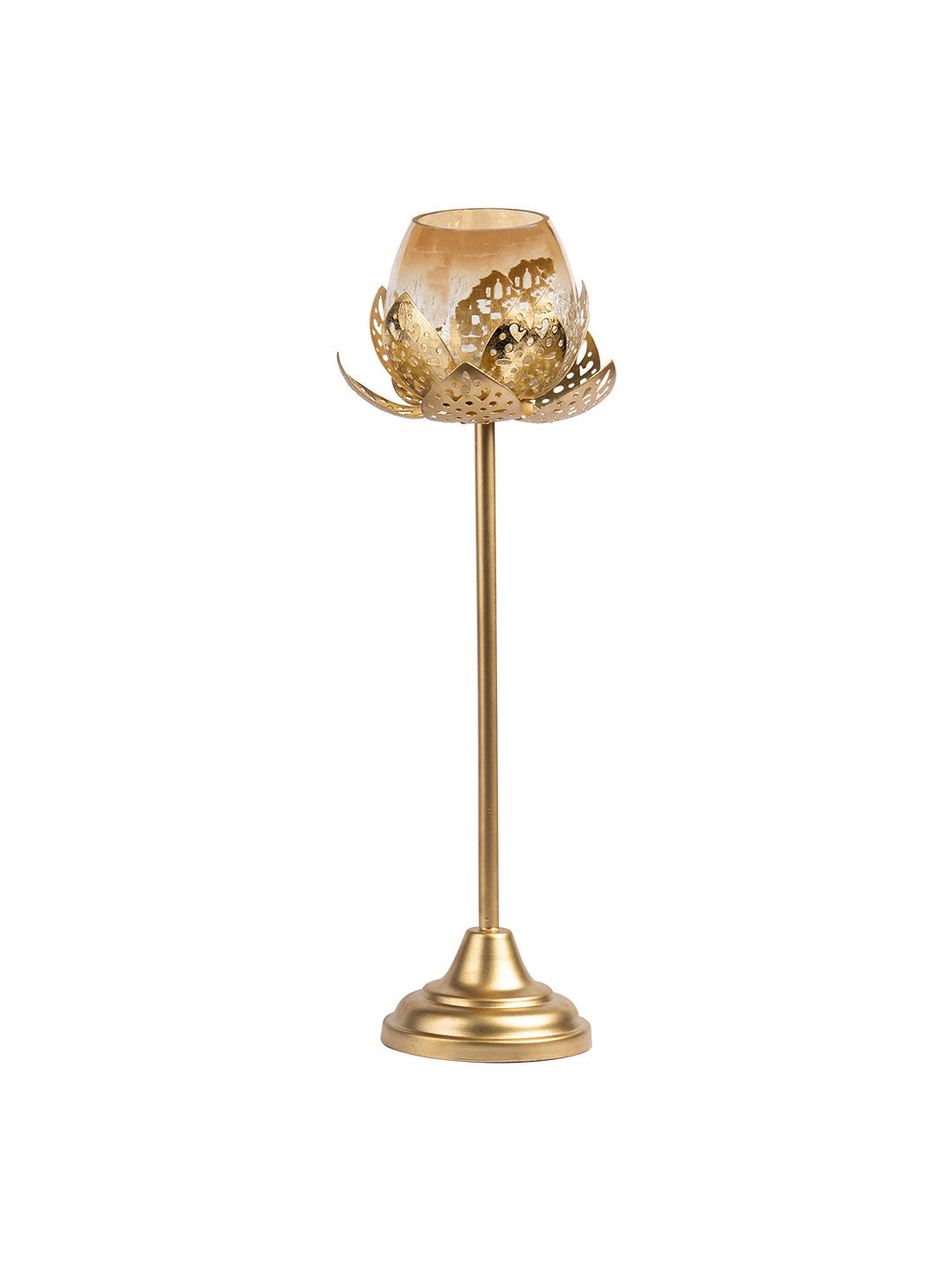 VON CASA Diwali Decoration Item STANDING LOTUS T- LITE HOLDER(S)
