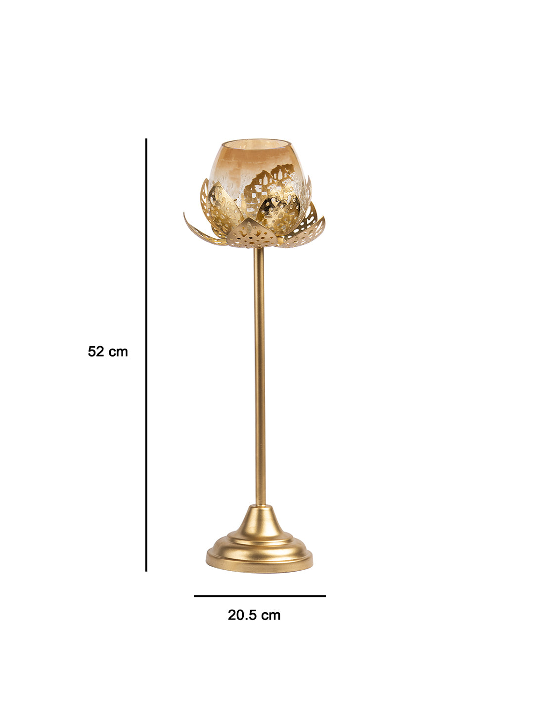 VON CASA Diwali Decoration Item STANDING LOTUS T- LITE HOLDER(S)