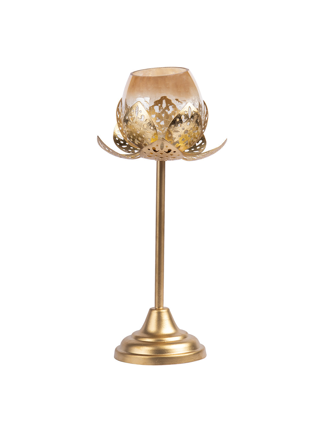 VON CASA Diwali Decoration Item STANDING LOTUS T- LITE HOLDER(S)