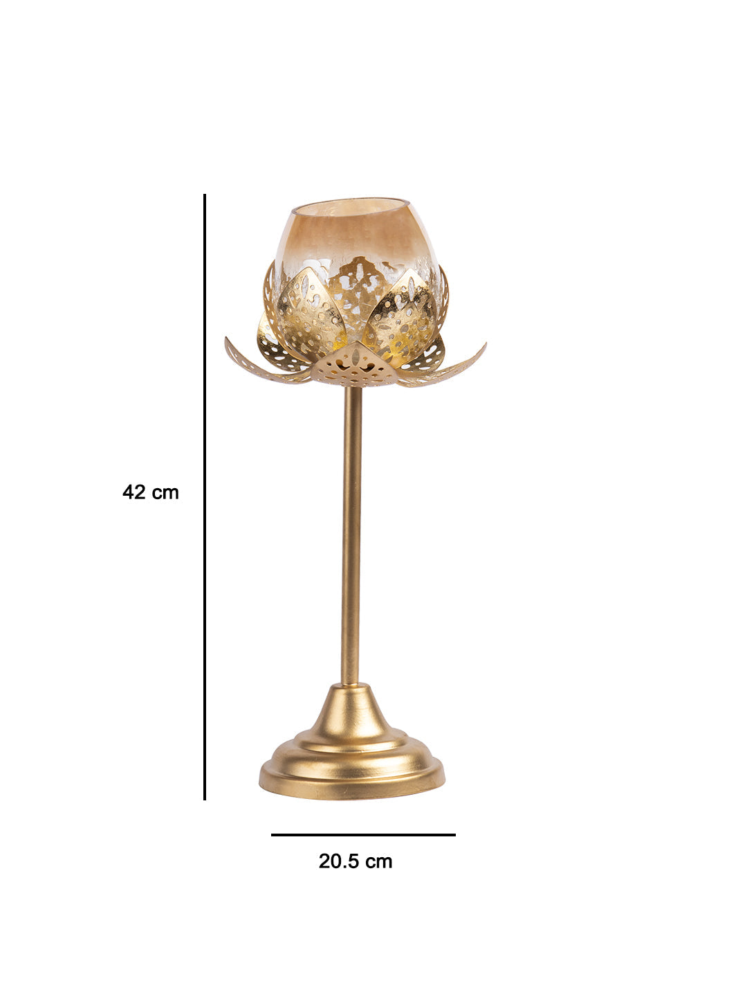 VON CASA Diwali Decoration Item STANDING LOTUS T- LITE HOLDER(S)