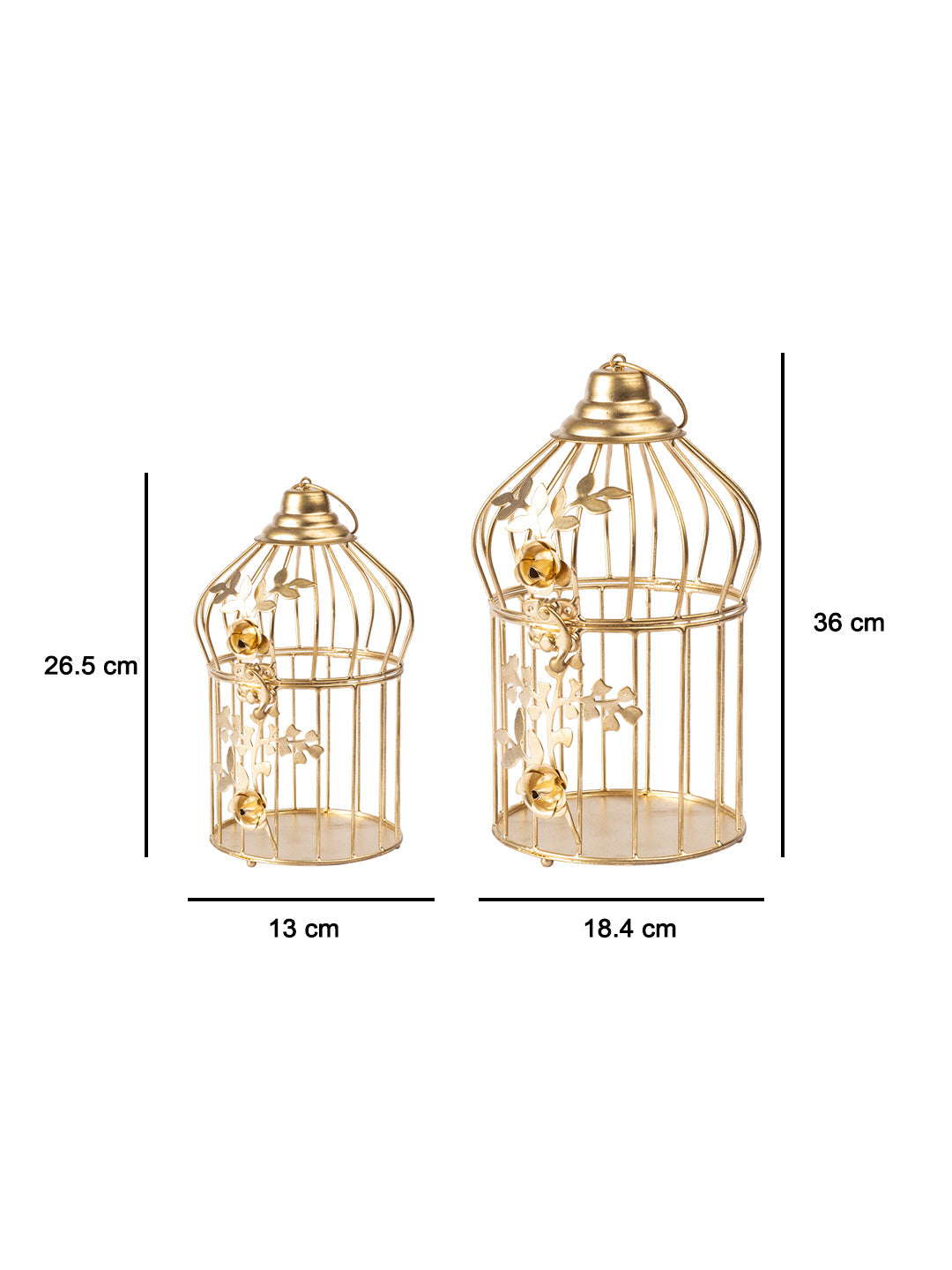 VON CASA Diwali Decoration Item WHITE CAGE T -LITE HOLDER PACK OF 2