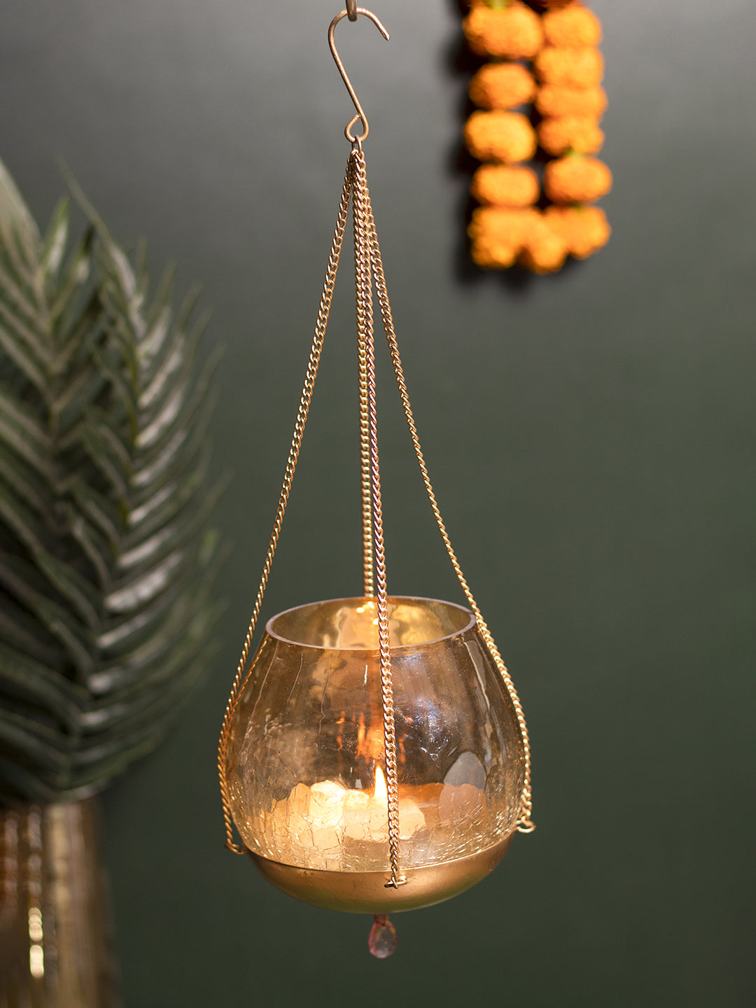 VON CASA Diwali Decoration Item HANGING T-LITE HOLDER