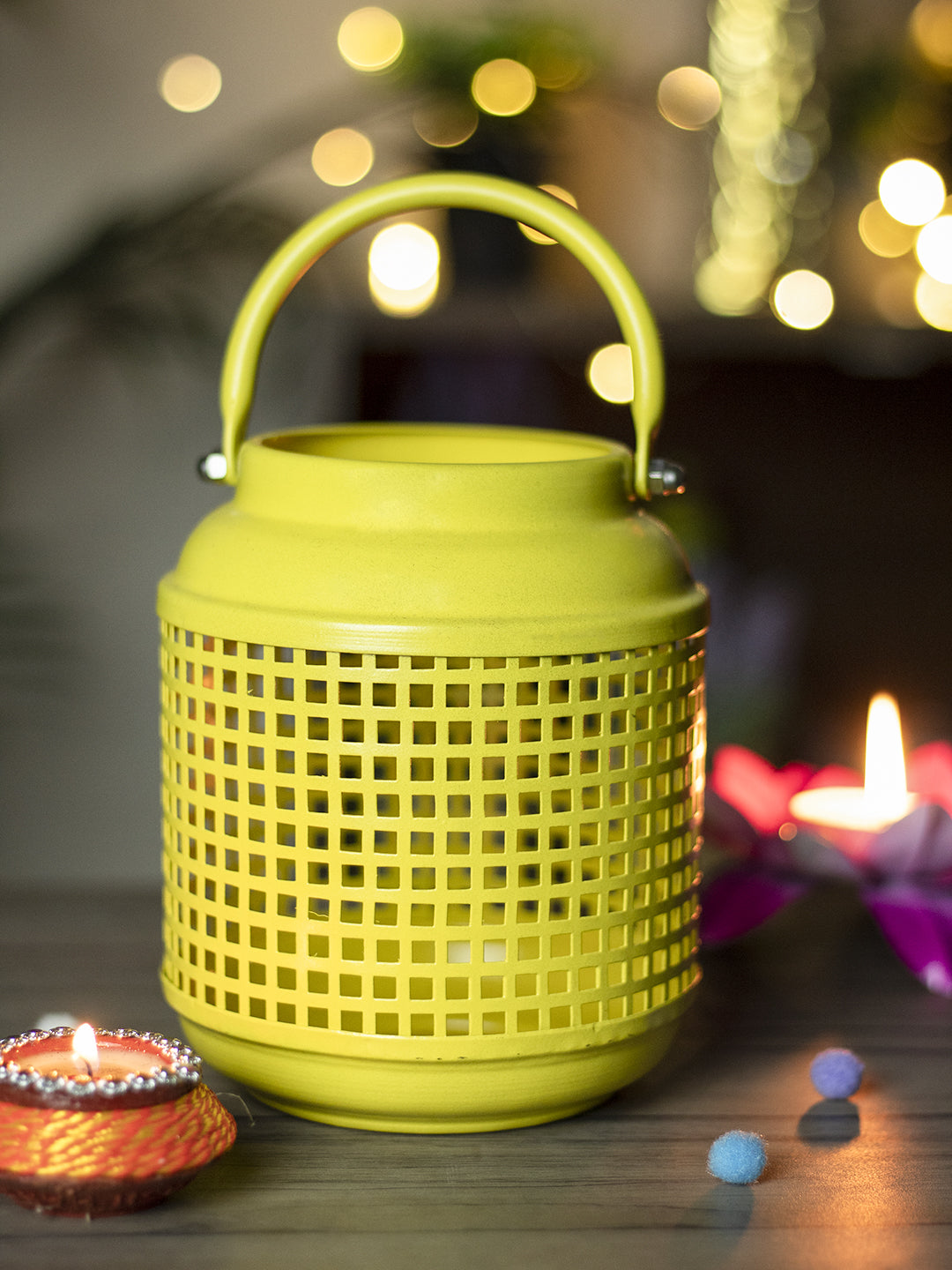 VON CASA Diwali Decoration Item LANTERN SET OF 2 (ASSORTED COLORS)