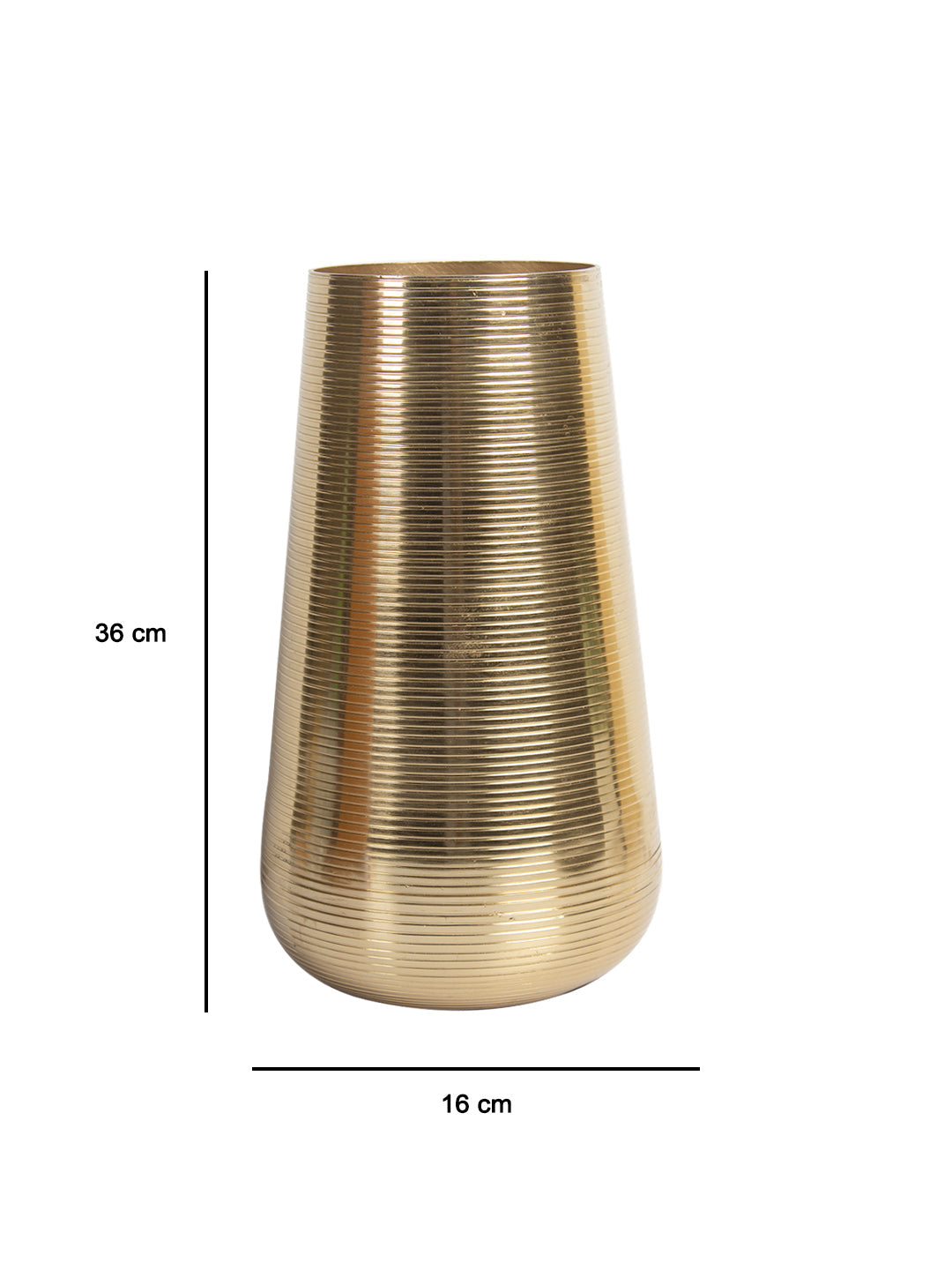 VON CASA Diwali Decoration Item RIBBED FLOWER VASE